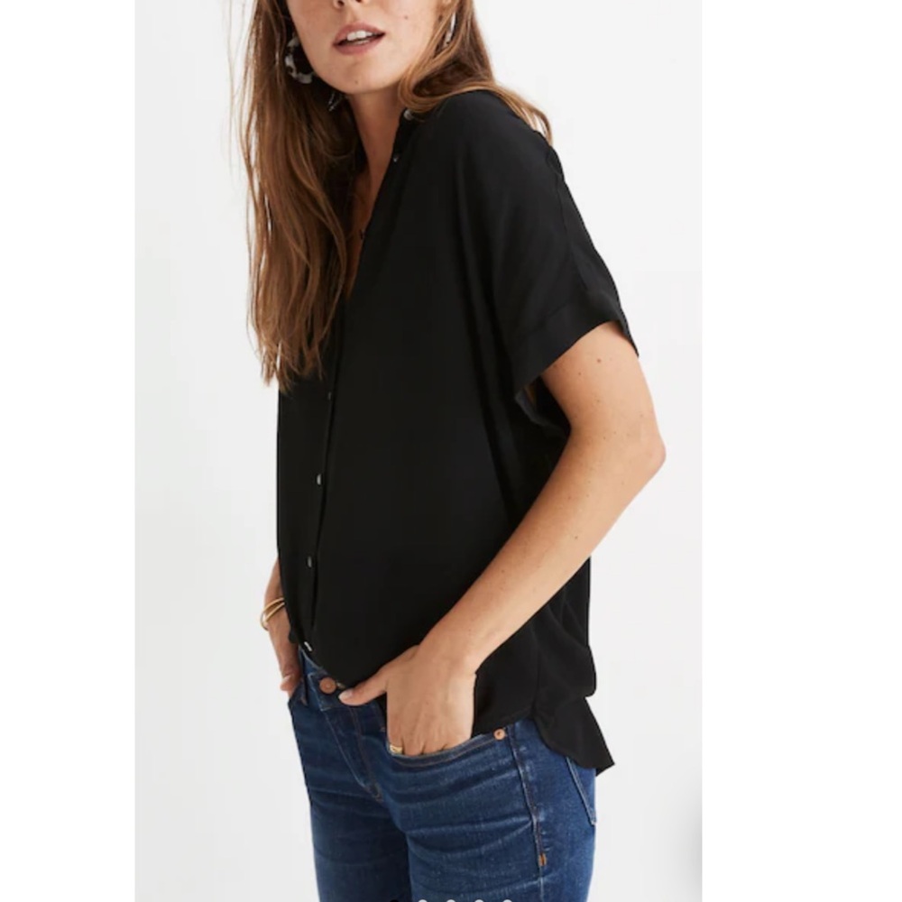 Madewell Central Drapey Shirt Black Size XS - Picture 3 of 11